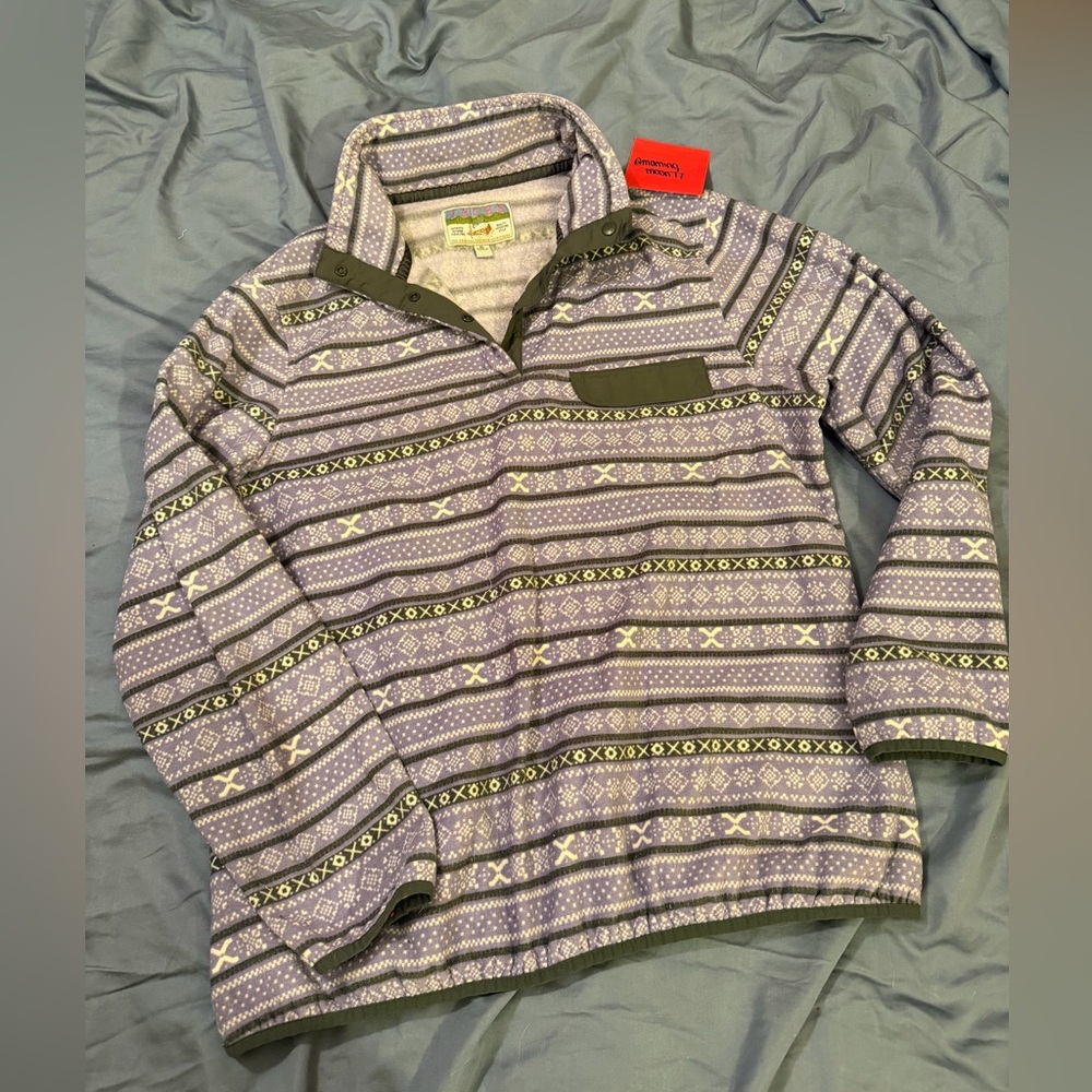 Women’s Patterned Pullover Sweater - Lavender/Gray - image 1